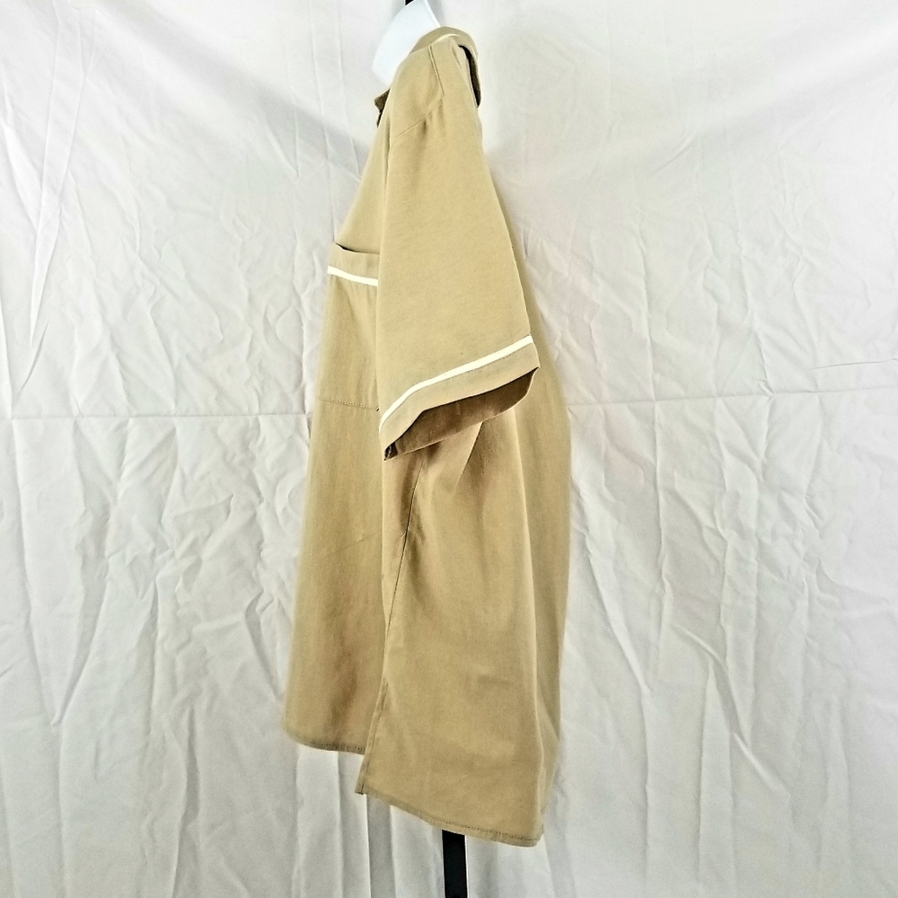 Cotton Gauze Drawstring Loop Collared Ss Shirt - image 2